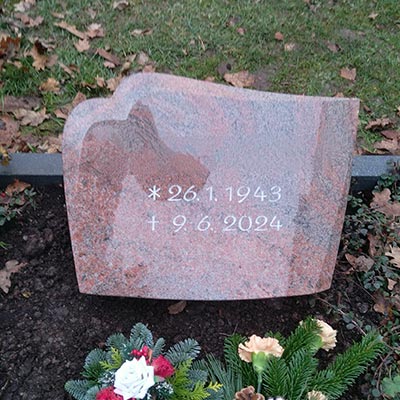 individuelle Liegesteine / Platten aus rotem Granit